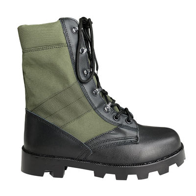 Παναμά Πράσινο Καμβά δερμάτινο Combat Style Jungle μπότες με πλευρικό φερμουάρ και προσιτές