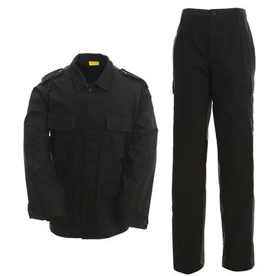 Προσαρμοσμένο Ripstop T/C 65% Polyester 35% Cotton BDU Suit Μαύρο Χωρίς λογότυπα